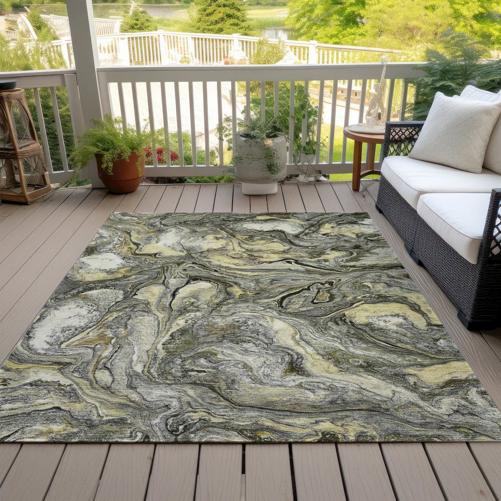 Machine Washable Indoor/Outdoor Chantille ACN2017 Pewter 8' x 10' Rug
