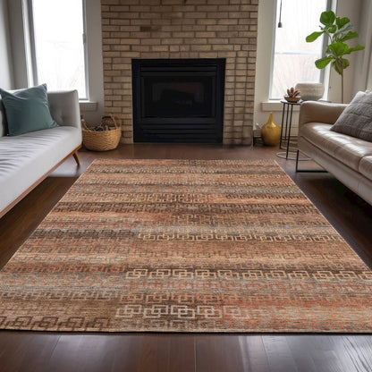 Machine Washable Indoor/Outdoor Chantille ACN2029 Copper 8' x 10' Rug