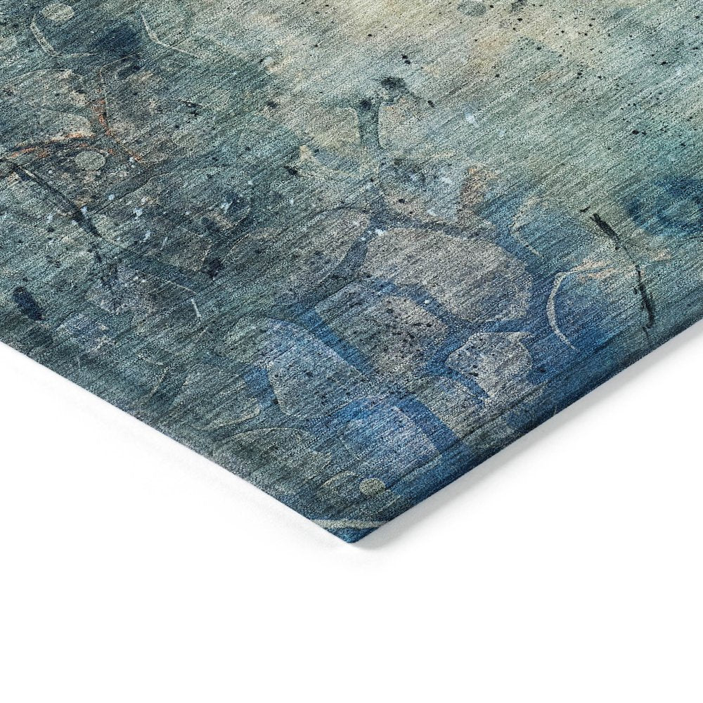 Machine Washable Indoor/Outdoor Chantille ACN2032 Teal 3' x 5' Rug