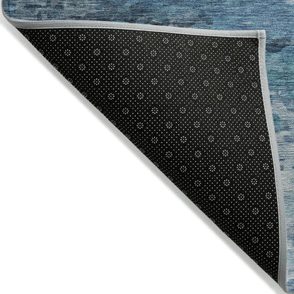 Machine Washable Indoor/Outdoor Chantille ACN2034 Blue 3' x 5' Rug