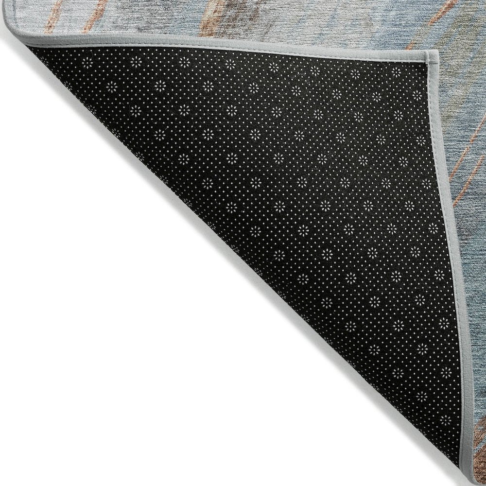Machine Washable Indoor/Outdoor Chantille ACN2036 Blue 3' x 5' Rug