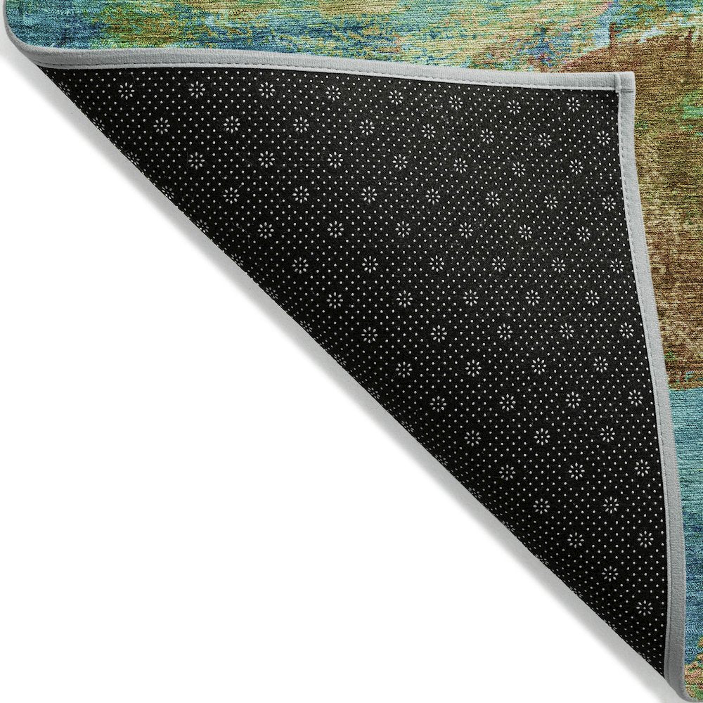 Machine Washable Indoor/Outdoor Chantille ACN2040 Teal 3' x 5' Rug