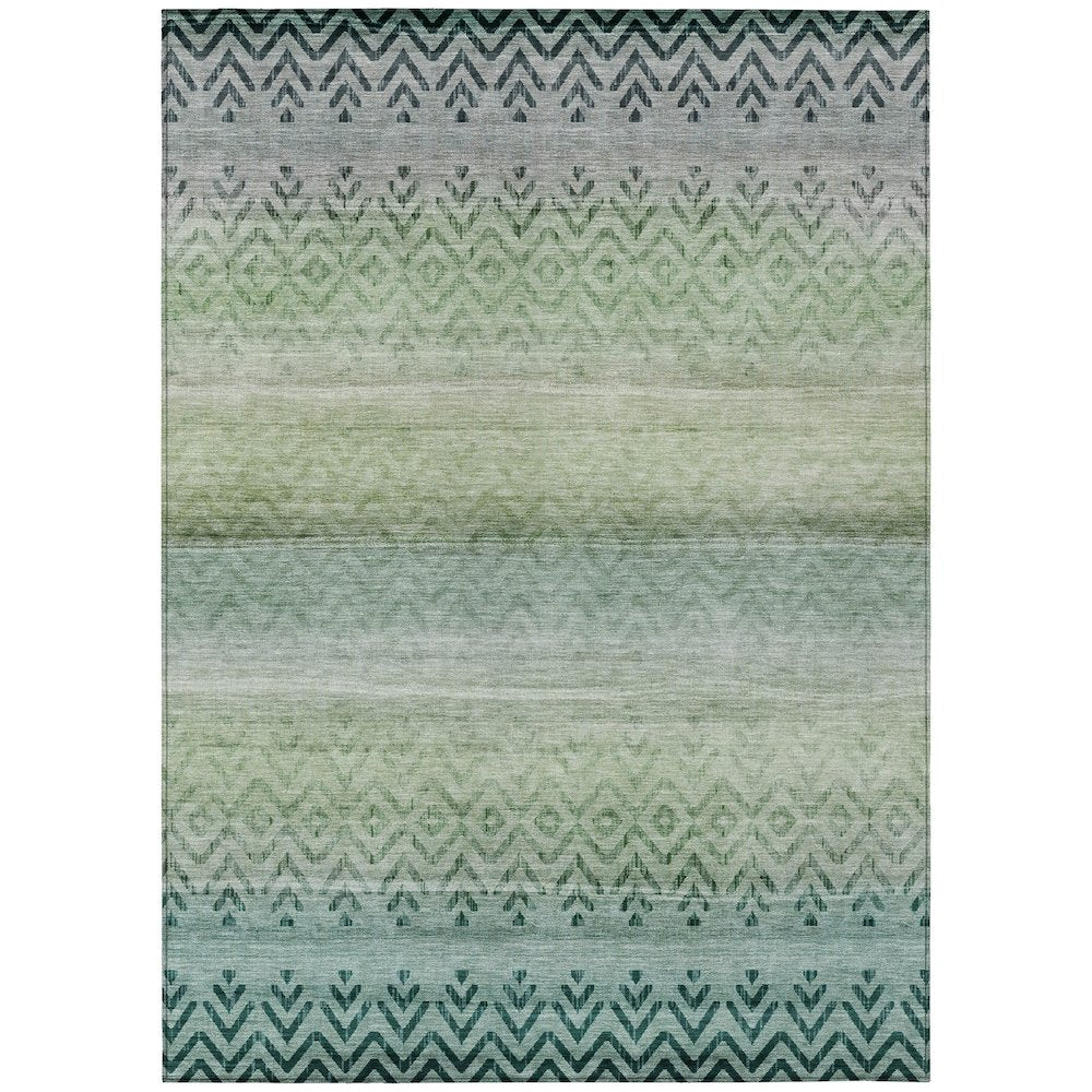 Machine Washable Indoor/Outdoor Chantille ACN2042 Teal 8' x 10' Rug