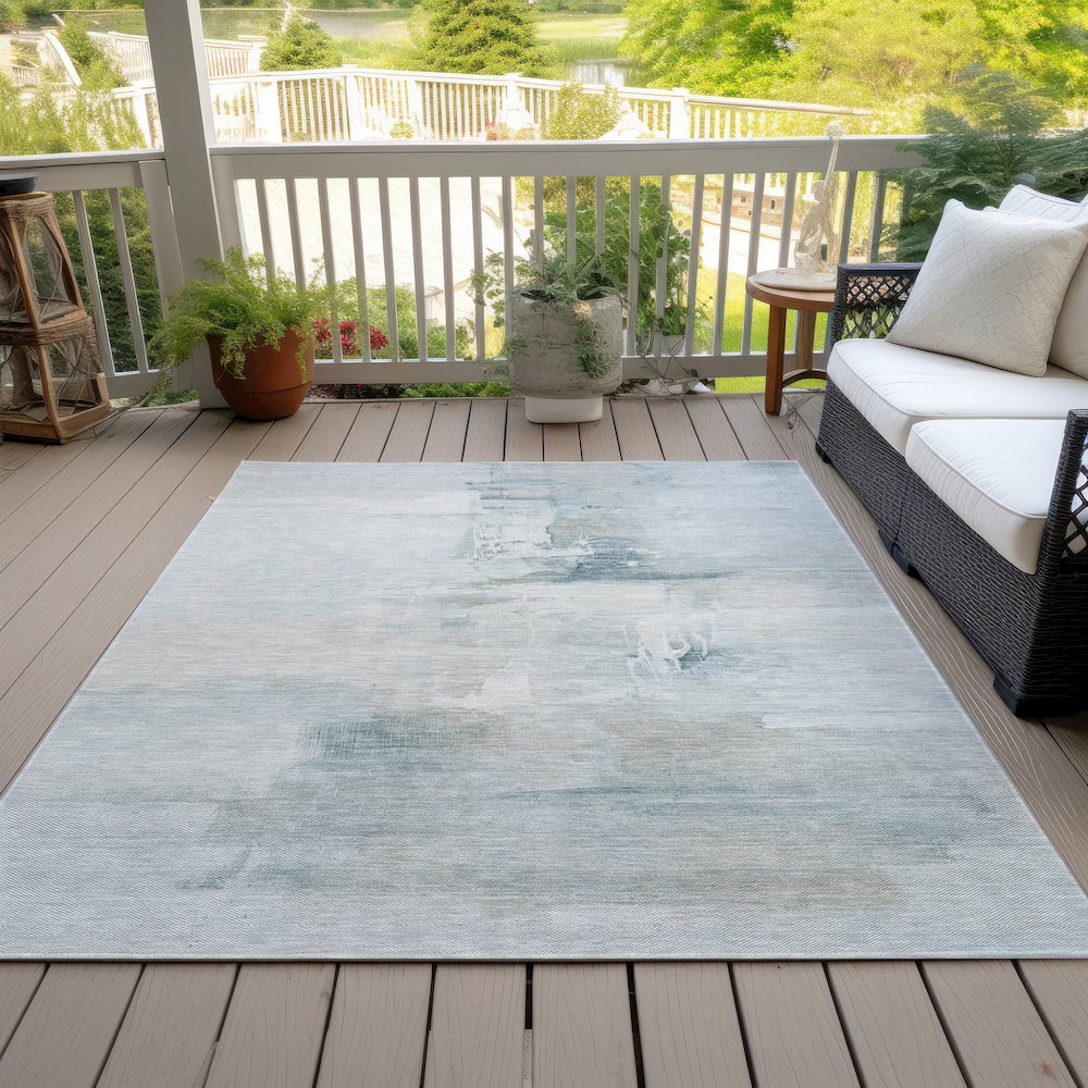 Machine Washable Indoor/Outdoor Chantille ACN2044 Sky 8' x 10' Rug