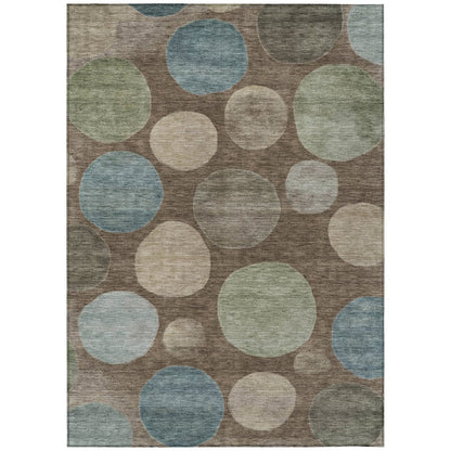 Machine Washable Indoor/Outdoor Chantille ACN2062 Chocolate 8' x 10' Rug