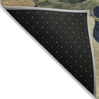 Machine Washable Indoor/Outdoor Chantille ACN2063 Navy 3' x 5' Rug