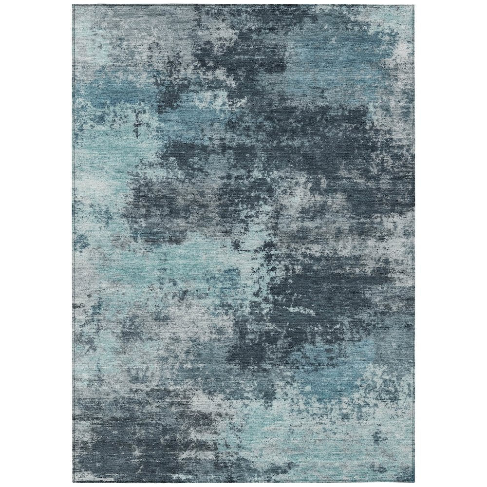 Machine Washable Indoor/Outdoor Chantille ACN2065 Teal 8' x 10' Rug