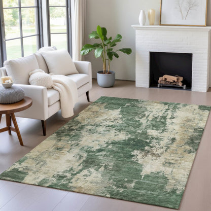 Machine Washable Indoor/Outdoor Chantille ACN2066 Fern 8' x 10' Rug
