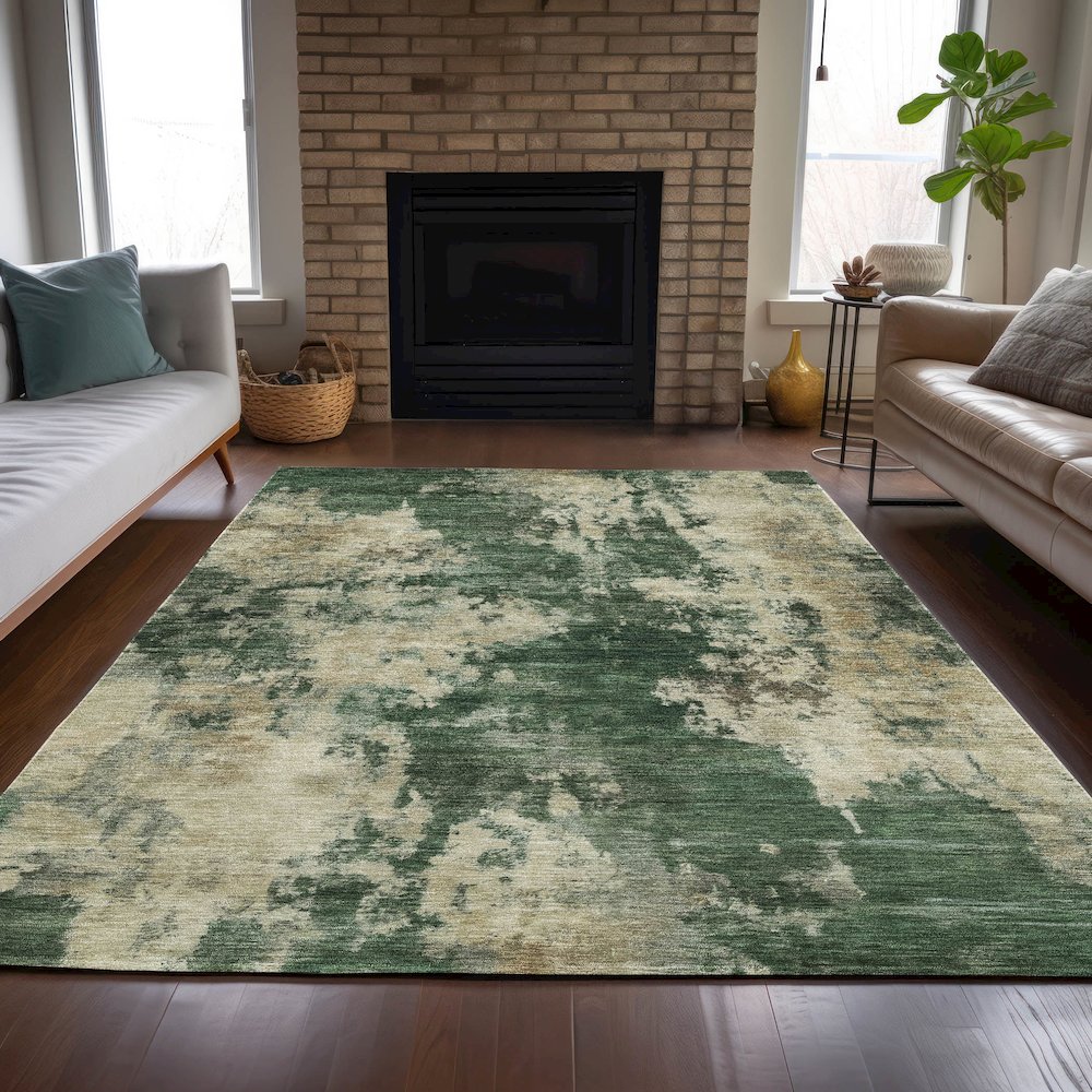 Machine Washable Indoor/Outdoor Chantille ACN2066 Fern 8' x 10' Rug