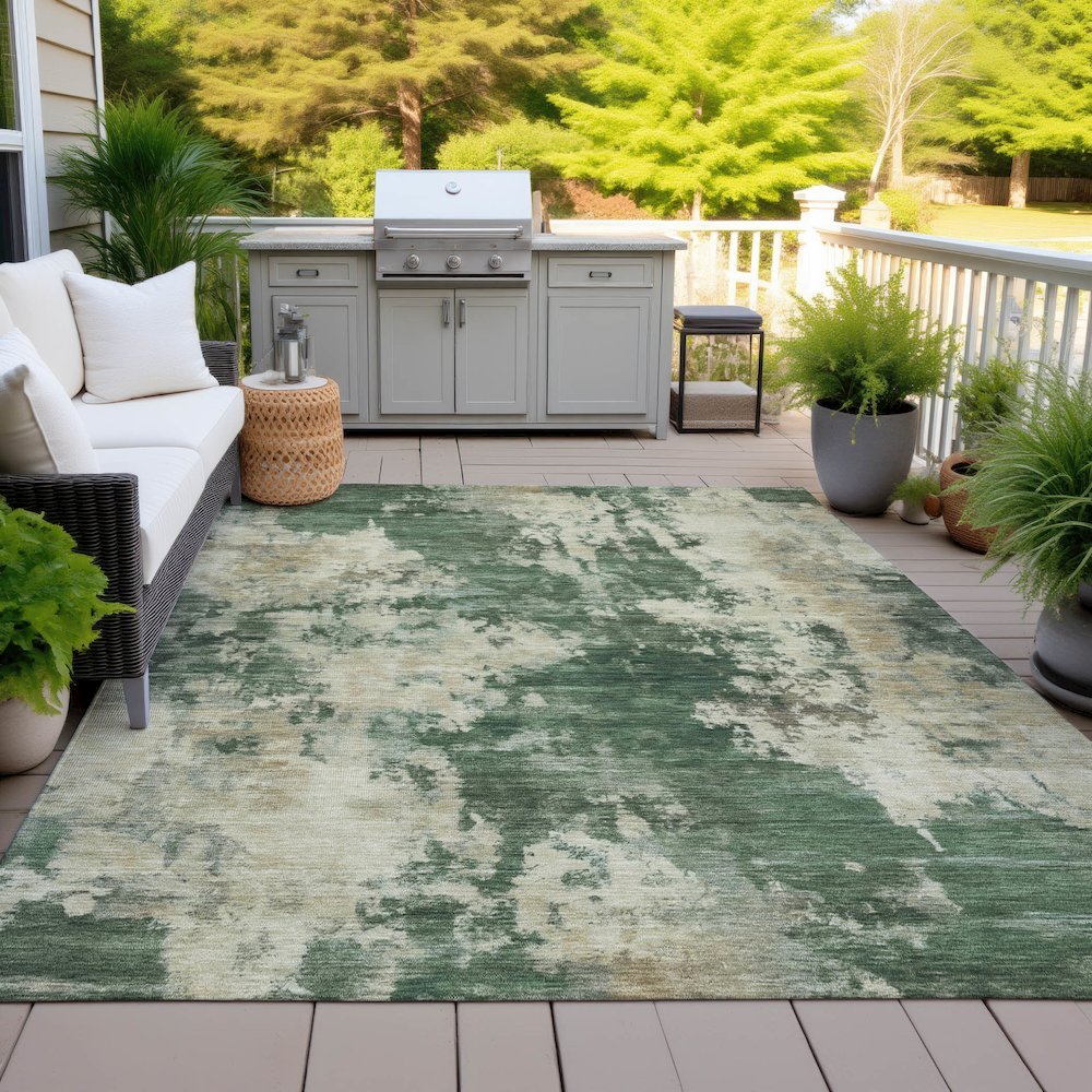 Machine Washable Indoor/Outdoor Chantille ACN2066 Fern 8' x 10' Rug