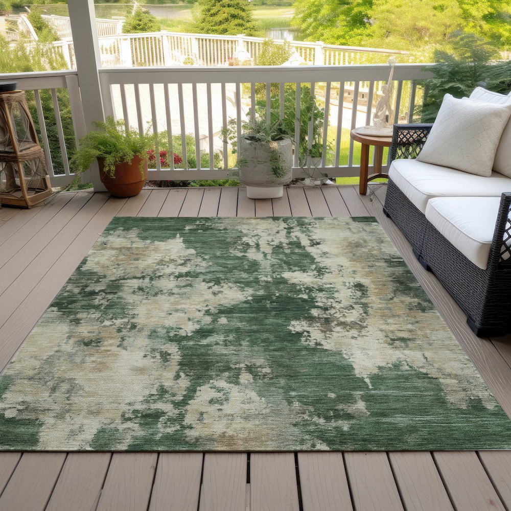 Machine Washable Indoor/Outdoor Chantille ACN2066 Fern 8' x 10' Rug