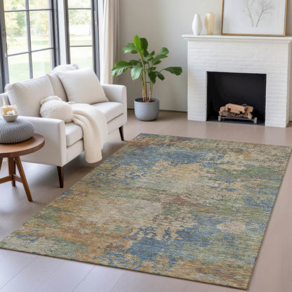 Machine Washable Indoor/Outdoor Chantille ACN2067 Denim 8' x 10' Rug