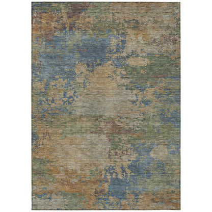 Machine Washable Indoor/Outdoor Chantille ACN2067 Denim 8' x 10' Rug