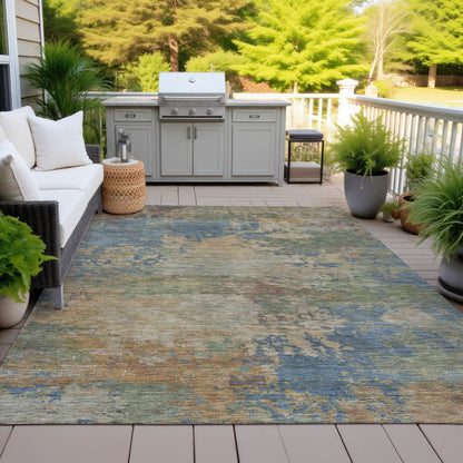 Machine Washable Indoor/Outdoor Chantille ACN2067 Denim 8' x 10' Rug
