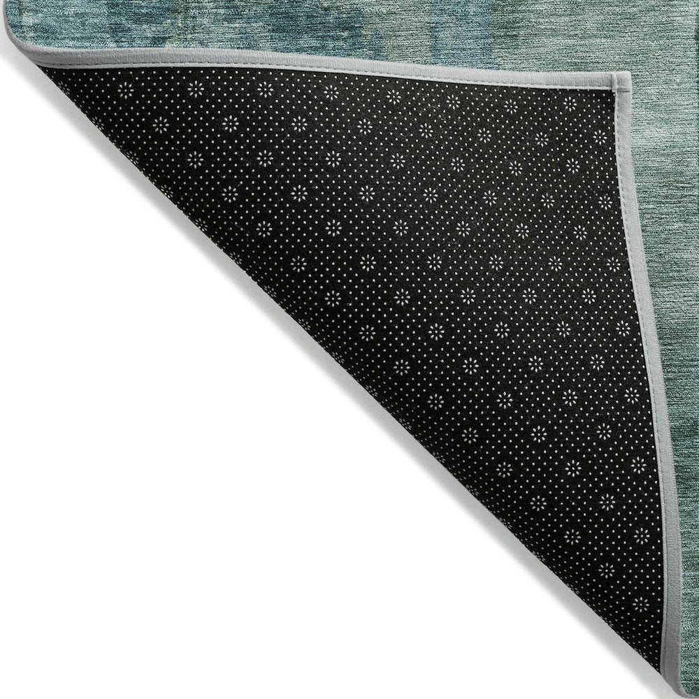 Machine Washable Indoor/Outdoor Chantille ACN2069 Teal 3' x 5' Rug