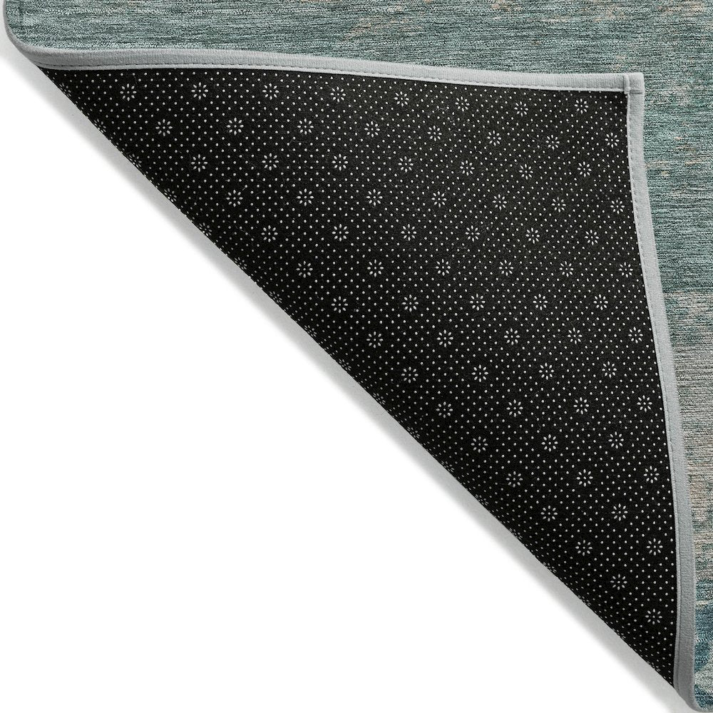 Machine Washable Indoor/Outdoor Chantille ACN2071 Aqua 3' x 5' Rug