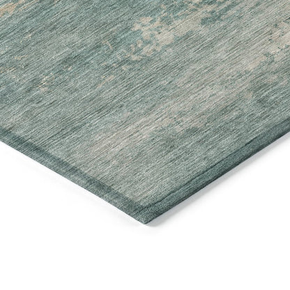 Machine Washable Indoor/Outdoor Chantille ACN2071 Aqua 3' x 5' Rug