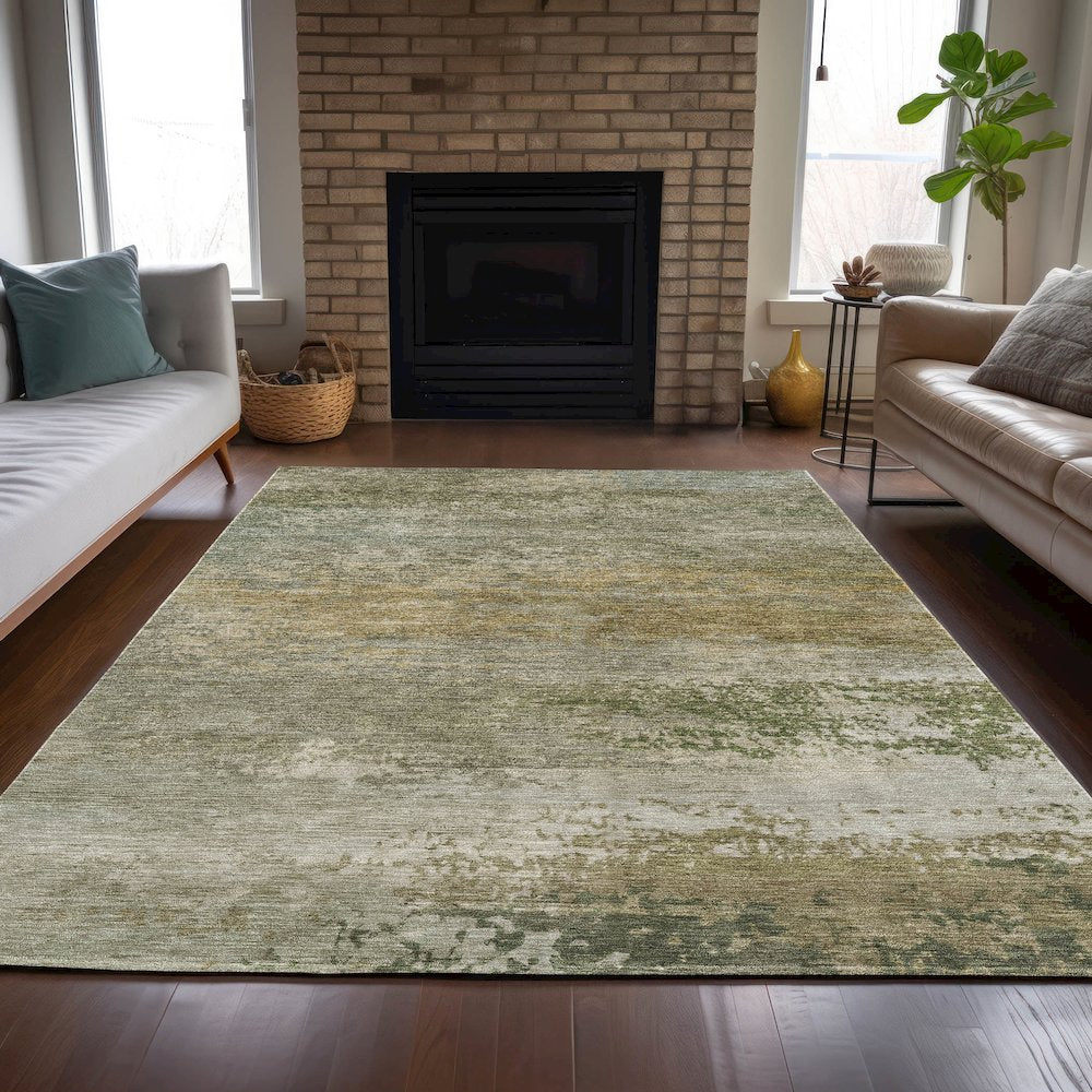 Machine Washable Indoor/Outdoor Chantille ACN2071 Beige 8' x 10' Rug