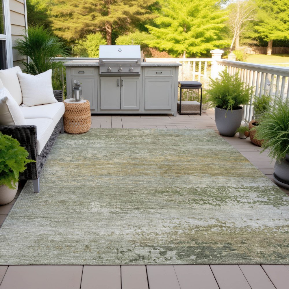 Machine Washable Indoor/Outdoor Chantille ACN2071 Beige 8' x 10' Rug