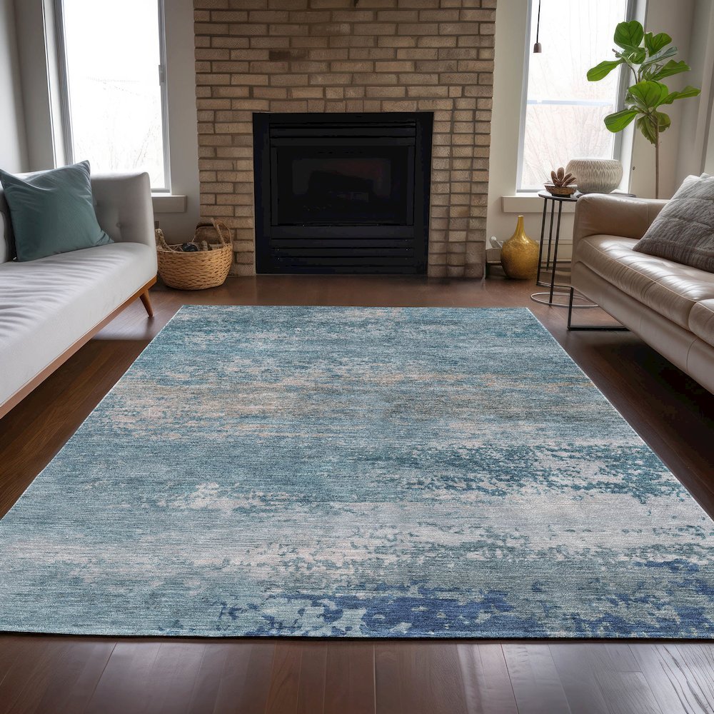 Machine Washable Indoor/Outdoor Chantille ACN2071 Sky 8' x 10' Rug