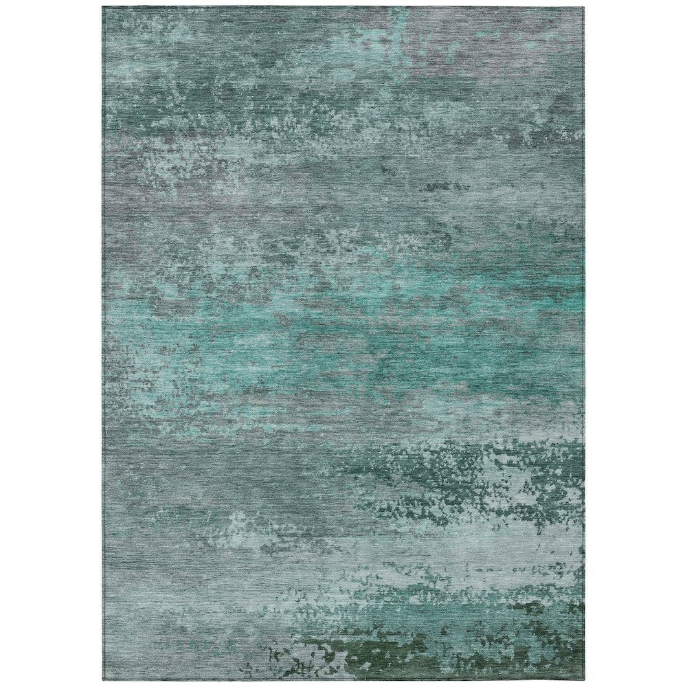 Machine Washable Indoor/Outdoor Chantille ACN2071 Teal 8' x 10' Rug