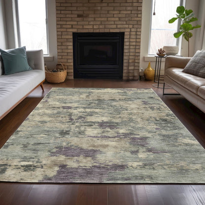 Machine Washable Indoor/Outdoor Chantille ACN2074 Sage 8' x 10' Rug