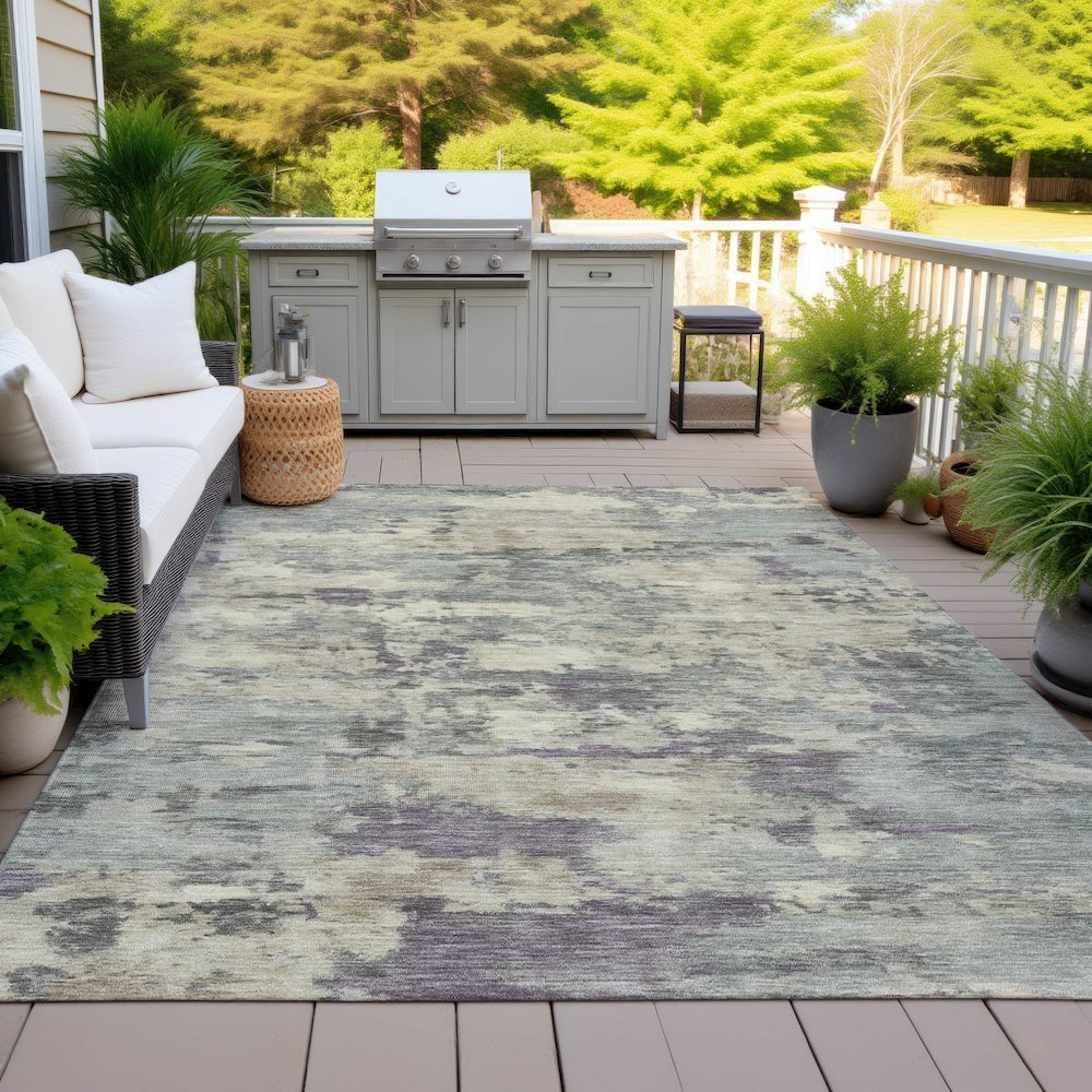 Machine Washable Indoor/Outdoor Chantille ACN2074 Sage 8' x 10' Rug