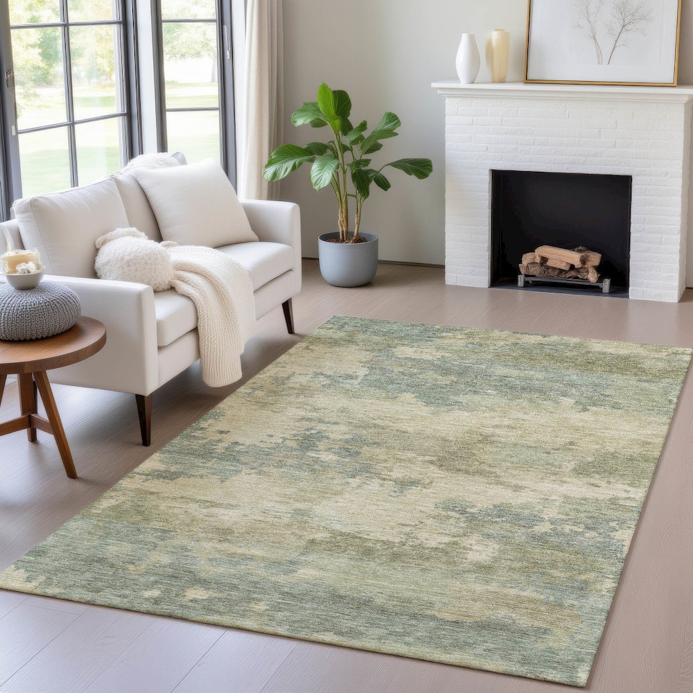 Machine Washable Indoor/Outdoor Chantille ACN2075 Seafoam 8' x 10' Rug