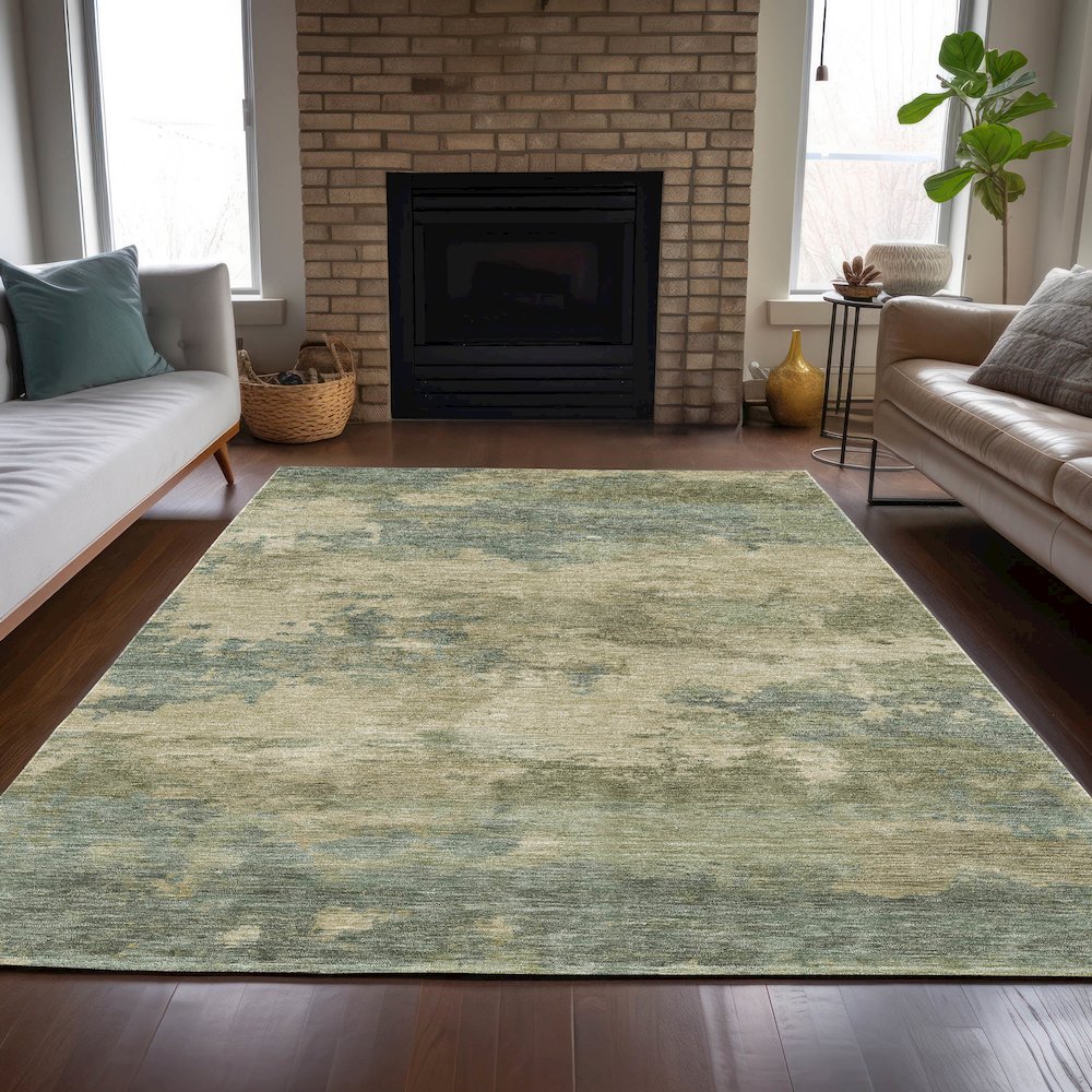 Machine Washable Indoor/Outdoor Chantille ACN2075 Seafoam 8' x 10' Rug