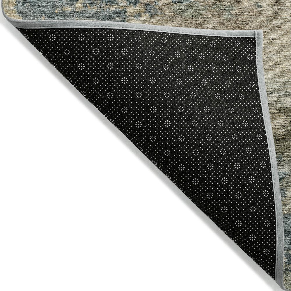 Machine Washable Indoor/Outdoor Chantille ACN2075 Teal 3' x 5' Rug