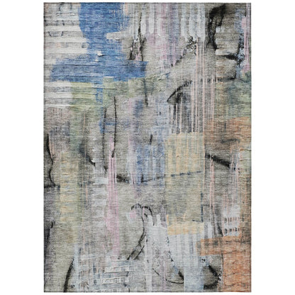Machine Washable Indoor/Outdoor Chantille ACN2076 Blue 8' x 10' Rug