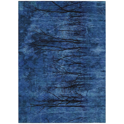 Machine Washable Indoor/Outdoor Chantille ACN2083 Blue 8' x 10' Rug