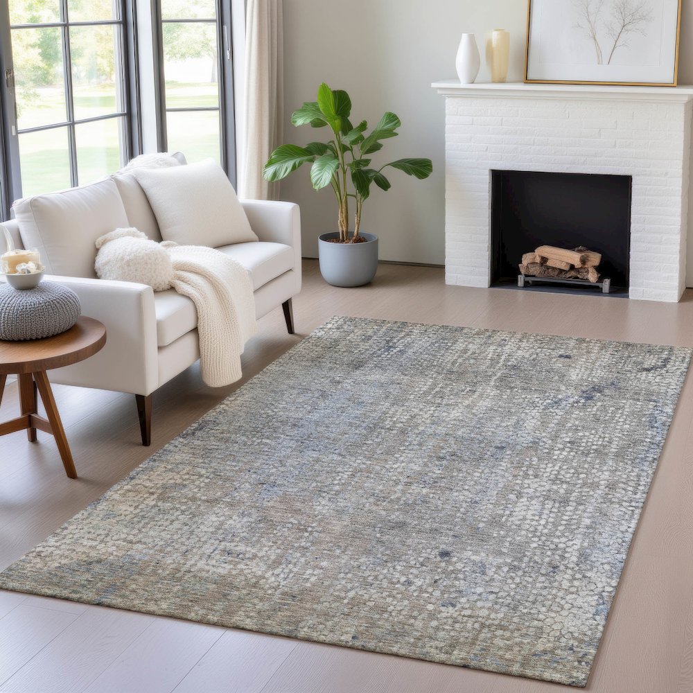 Machine Washable Indoor/Outdoor Chantille ACN2087 Taupe 8' x 10' Rug