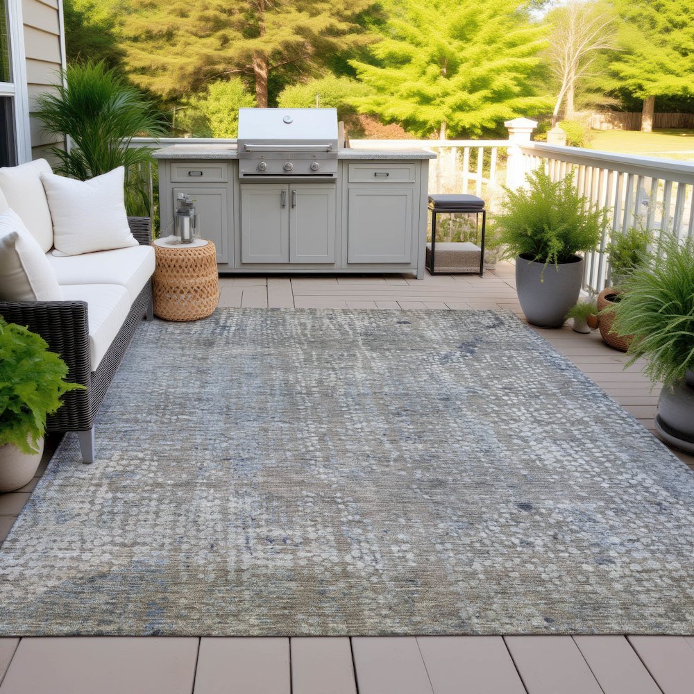 Machine Washable Indoor/Outdoor Chantille ACN2087 Taupe 8' x 10' Rug