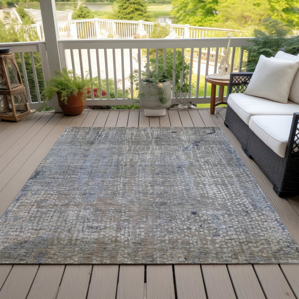 Machine Washable Indoor/Outdoor Chantille ACN2087 Taupe 8' x 10' Rug