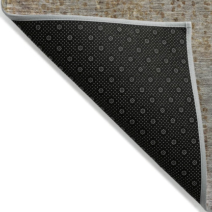 Machine Washable Indoor/Outdoor Chantille ACN2088 Brown 3' x 5' Rug