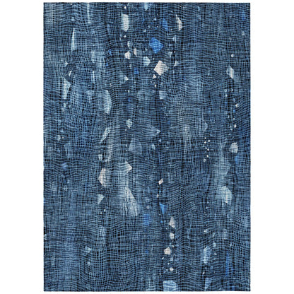 Machine Washable Indoor/Outdoor Chantille ACN2092 Blue 8' x 10' Rug