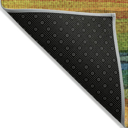 Machine Washable Indoor/Outdoor Chantille ACN2093 Green 3' x 5' Rug