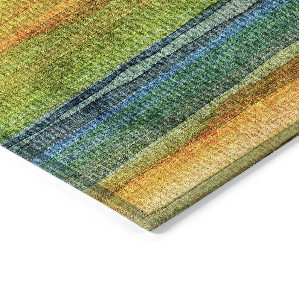 Machine Washable Indoor/Outdoor Chantille ACN2093 Green 3' x 5' Rug