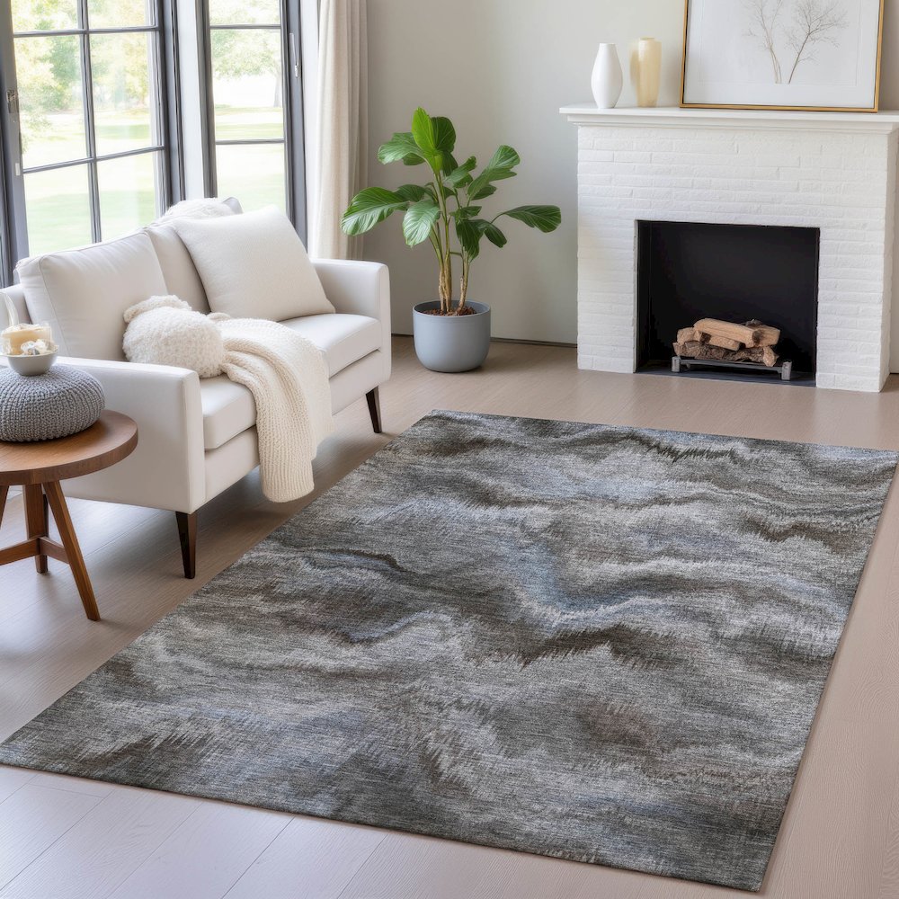 Machine Washable Indoor/Outdoor Chantille ACN2095 Taupe 8' x 10' Rug