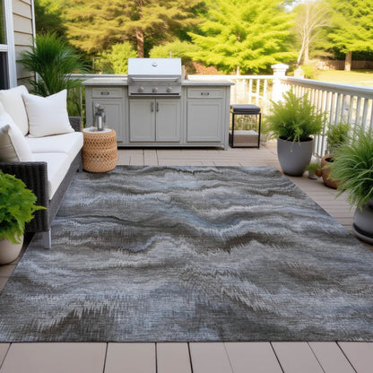Machine Washable Indoor/Outdoor Chantille ACN2095 Taupe 8' x 10' Rug