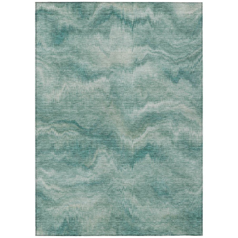 Machine Washable Indoor/Outdoor Chantille ACN2095 Teal 8' x 10' Rug