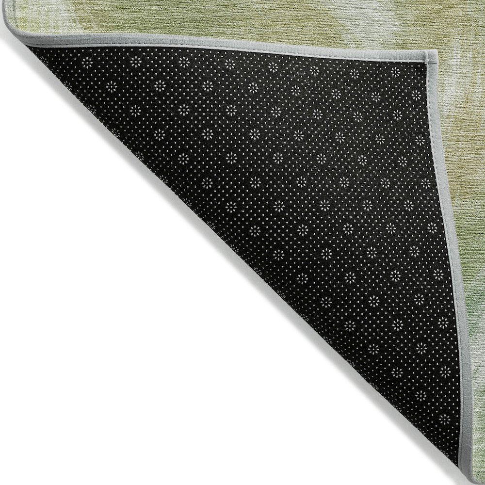 Machine Washable Indoor/Outdoor Chantille ACN2096 Green 3' x 5' Rug