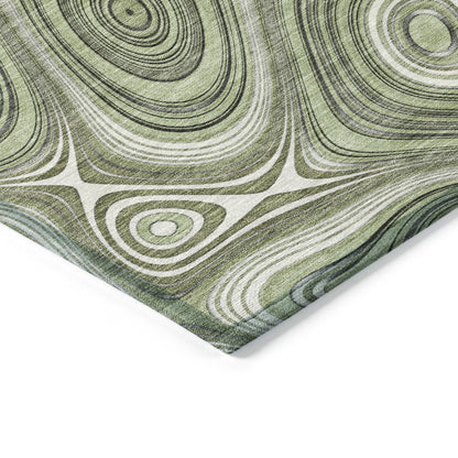 Machine Washable Indoor/Outdoor Chantille ACN2097 Aloe 3' x 5' Rug