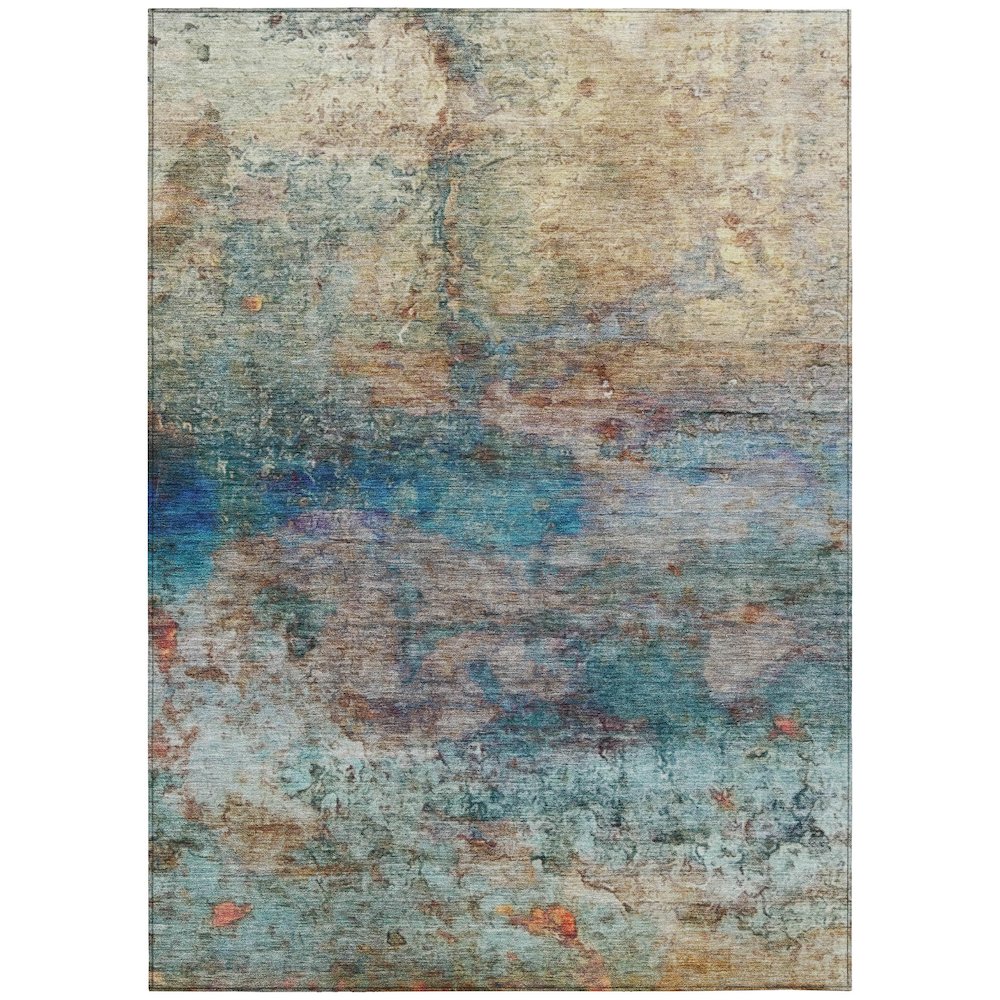 Machine Washable Indoor/Outdoor Chantille ACN2100 Teal 8' x 10' Rug