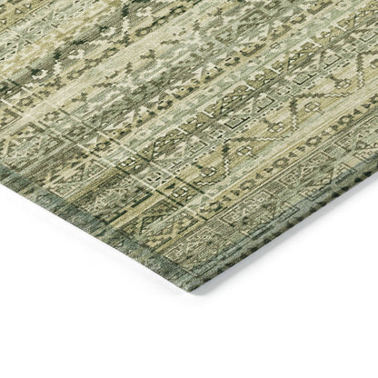 Machine Washable Indoor/Outdoor Chantille ACN2101 Green 3' x 5' Rug