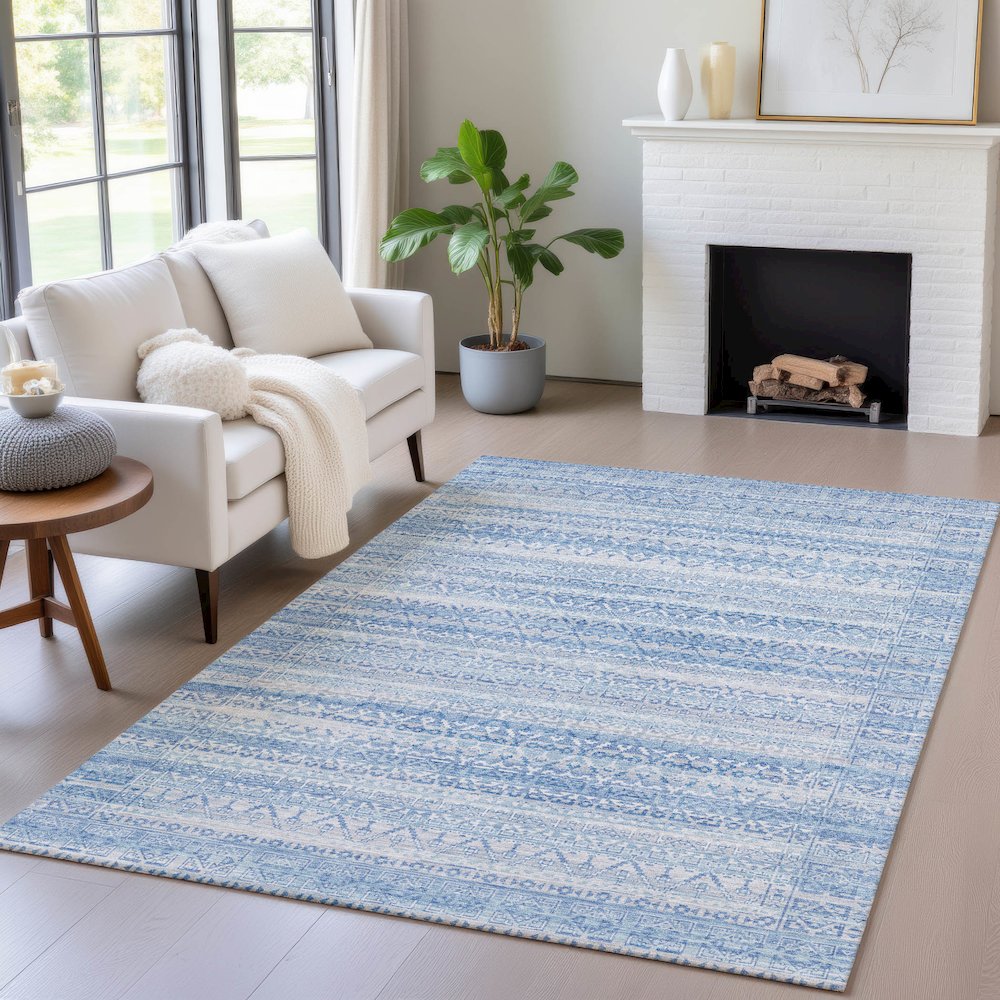 Machine Washable Indoor/Outdoor Chantille ACN2101 Sky 8' x 10' Rug