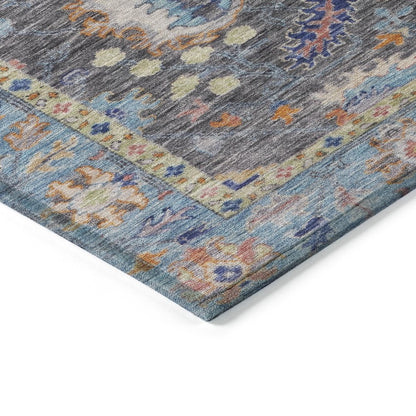 Machine Washable Indoor/Outdoor Chantille ACN2104 Gray 3' x 5' Rug