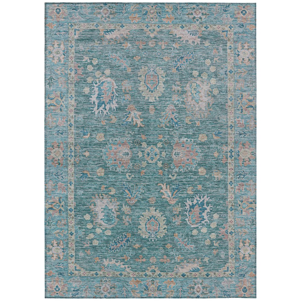 Machine Washable Indoor/Outdoor Chantille ACN2104 Teal 8' x 10' Rug