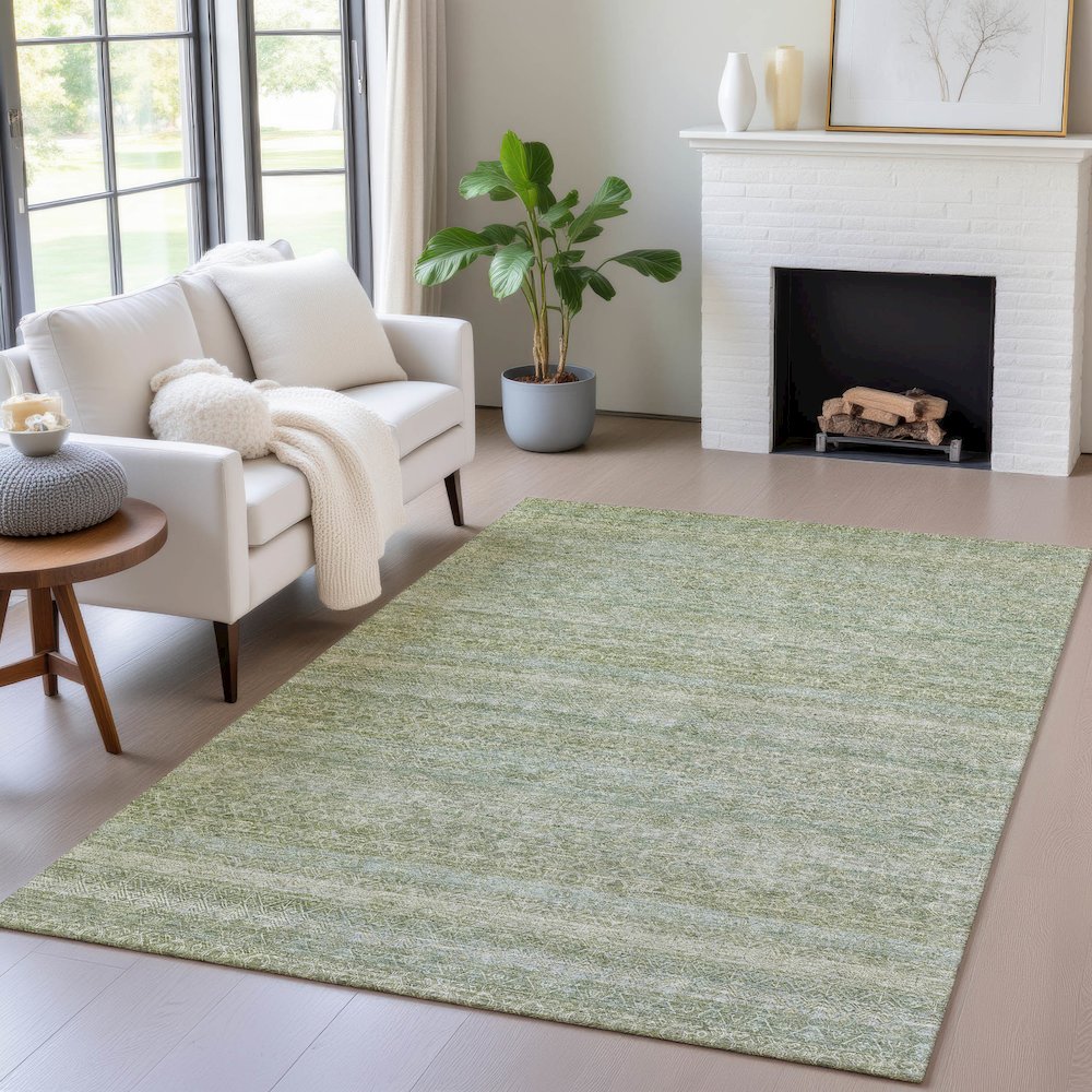 Machine Washable Indoor/Outdoor Chantille ACN2105 Sage 8' x 10' Rug